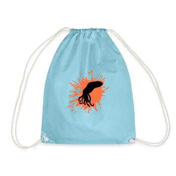 Octopus Paint Blobs Octopus Drops Graffiti Blobs - Drawstring Bag - aqua - Front