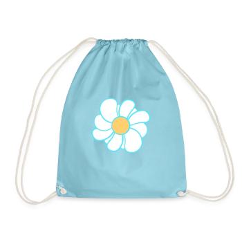 White Daisies Flowers Spring Summer Flowers - Drawstring Bag - aqua - Front