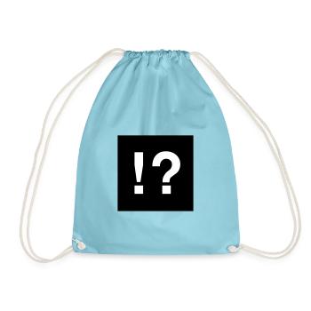 Punctuation marks - call signs - question marks - Drawstring Bag - aqua - Front