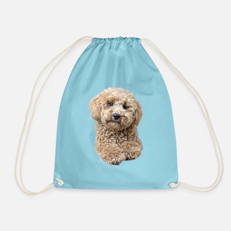 Poodle Pepe - Drawstring Bag - aqua