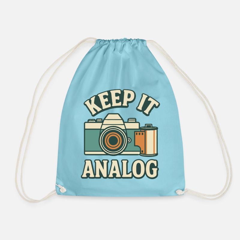 Bleib analog - Turnbeutel - Aqua