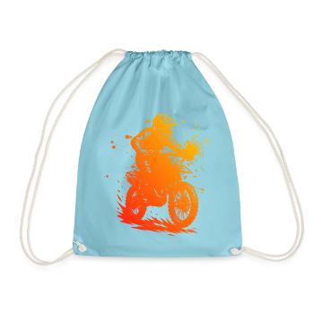 Great Motocross Gift for Motocross - Drawstring Bag - aqua - Front