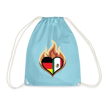 Flammenherz Deutschland Mexiko - Turnbeutel - Aqua - Vorne