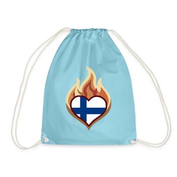 Flammenherz Finnland - Turnbeutel - Aqua - Vorne