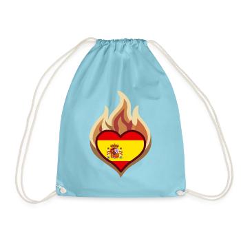 Spain Heart on Fire - Turnbeutel - Aqua - Vorne