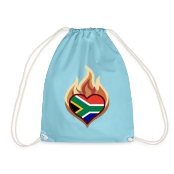 Southafrica Heart on Fire - Turnbeutel - Aqua - Vorne
