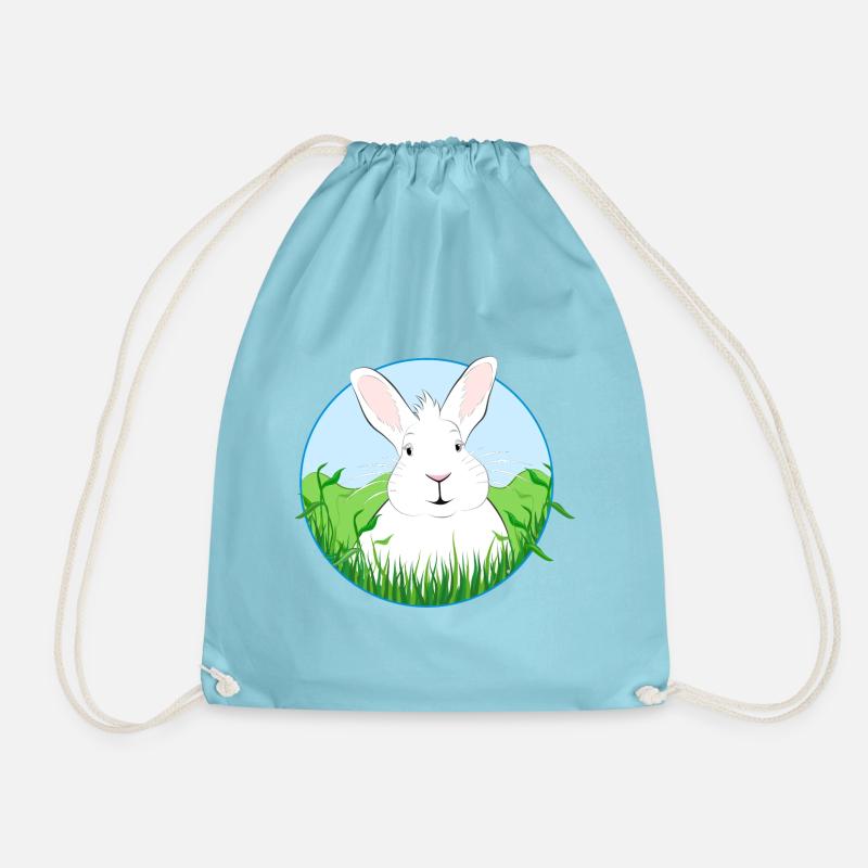 White Rabbit - Drawstring Bag - aqua