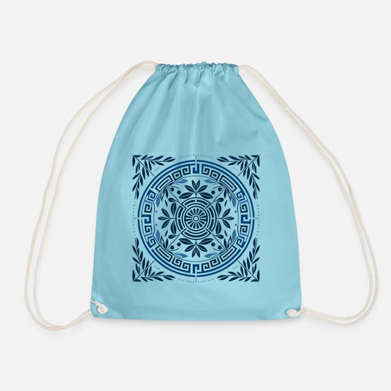 Antikes griechisches Mandala 3 - Turnbeutel - Aqua