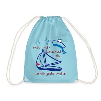Matrose, Segelboot, segeln - Turnbeutel - Aqua - Vorne