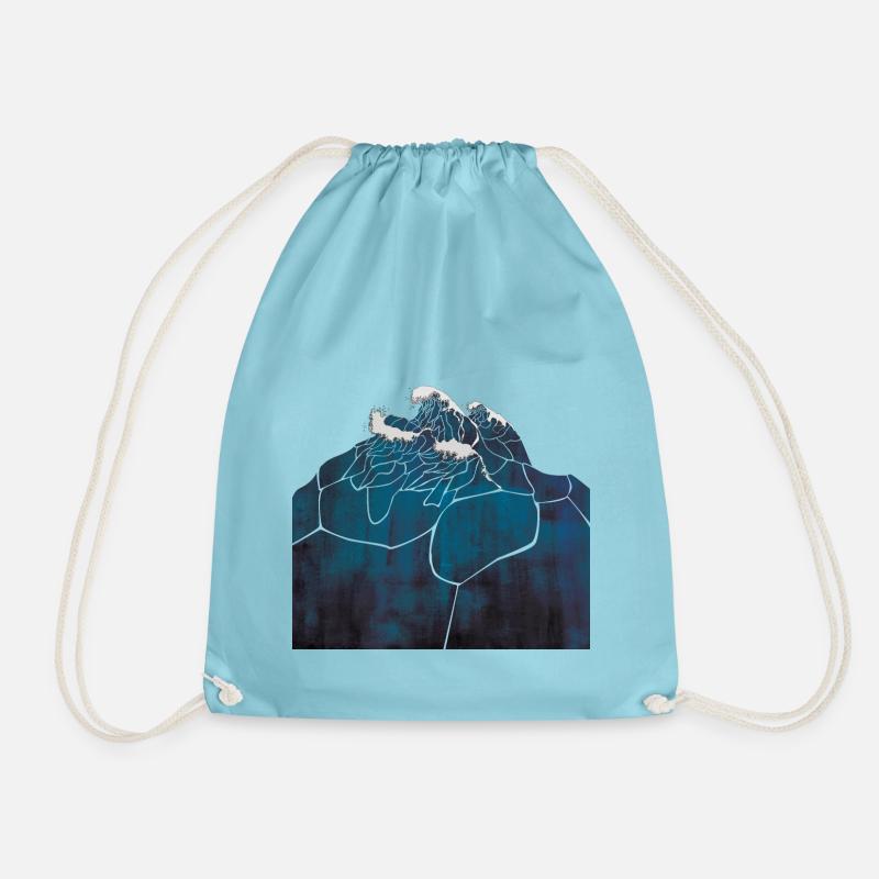 deep Blue - Drawstring Bag - aqua