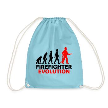 Feuerwehr Evolution Held Geschenk Cool - Turnbeutel - Aqua - Vorne