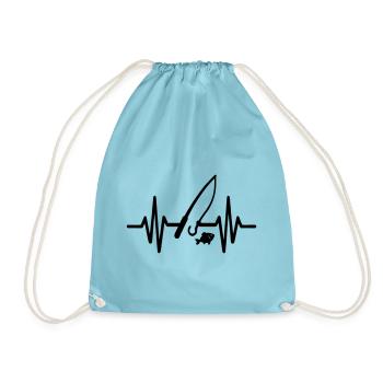 Angeln Herzschlag - Turnbeutel - Aqua - Vorne