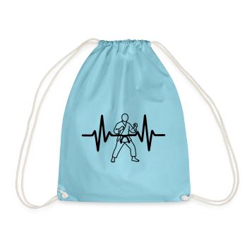 Judo heartbeat - Drawstring Bag - aqua - Front