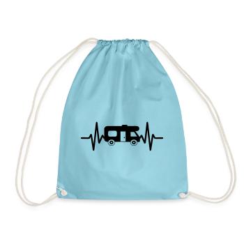 Wohnmobil Herzschlag - Turnbeutel - Aqua - Vorne