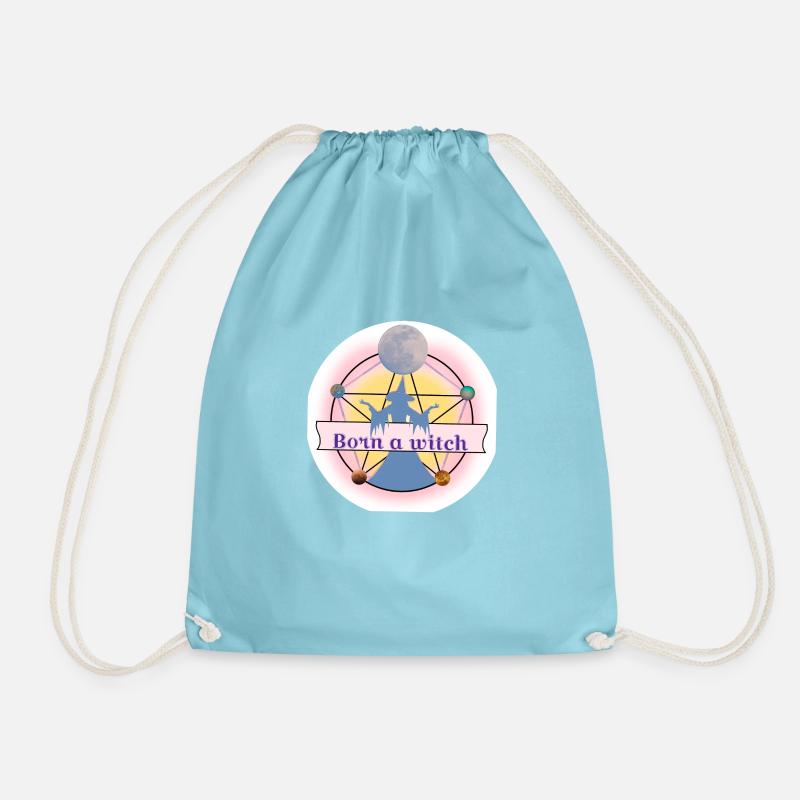 Born a witch - Drawstring Bag - aqua