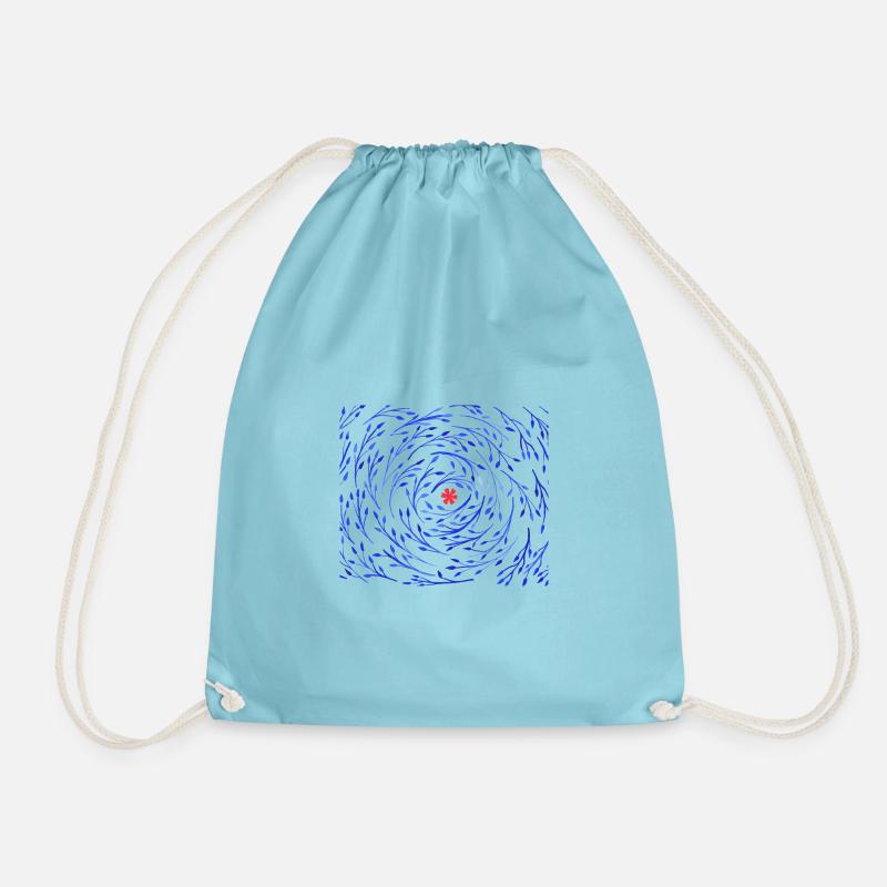 Branches leaves - Drawstring Bag - aqua