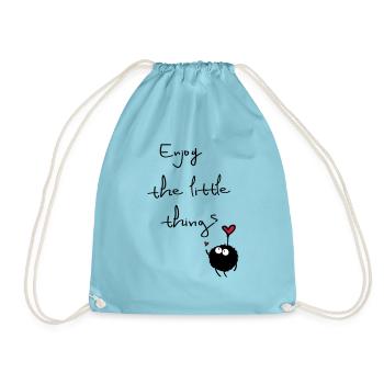 enjoy the little things - Drawstring Bag - aqua - Front