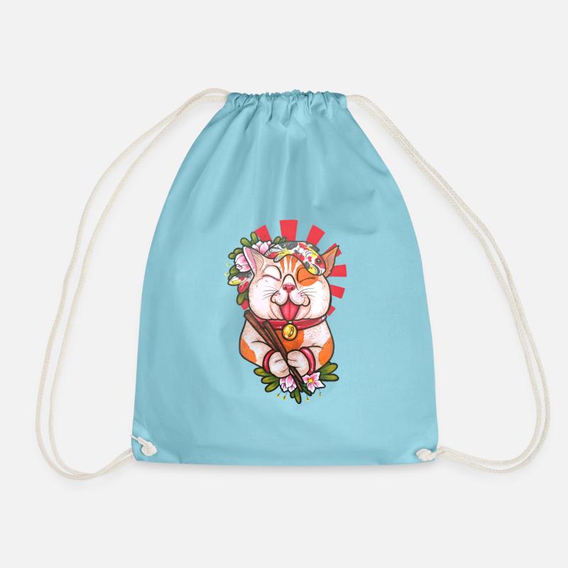 gierige Katze - Turnbeutel - Aqua