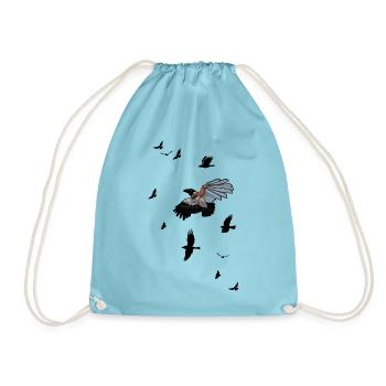 Cyborg Bird - Drawstring Bag - aqua - Front