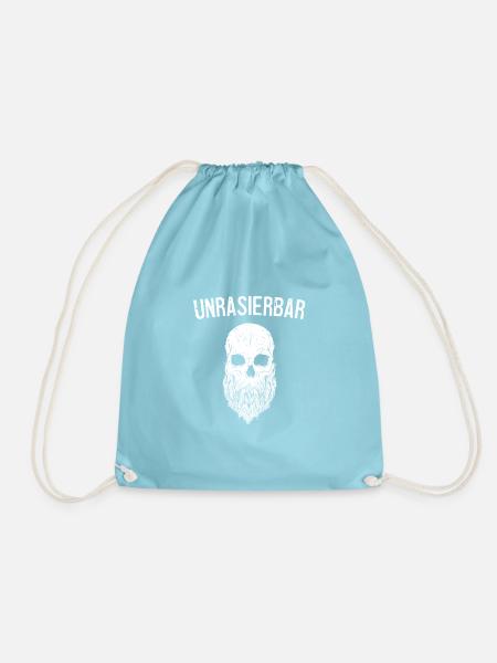 Unrasierbar Bart Bärtiger Totenkopf Barbier - Turnbeutel - Aqua