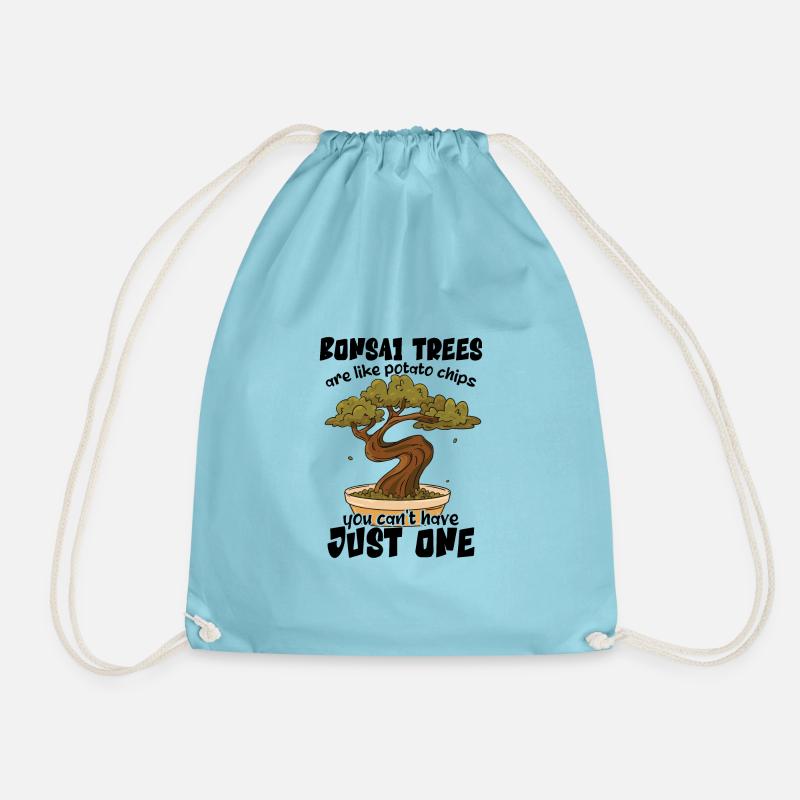 Funny Juniper Tree Gardening Bonsai Tree - Drawstring Bag - aqua