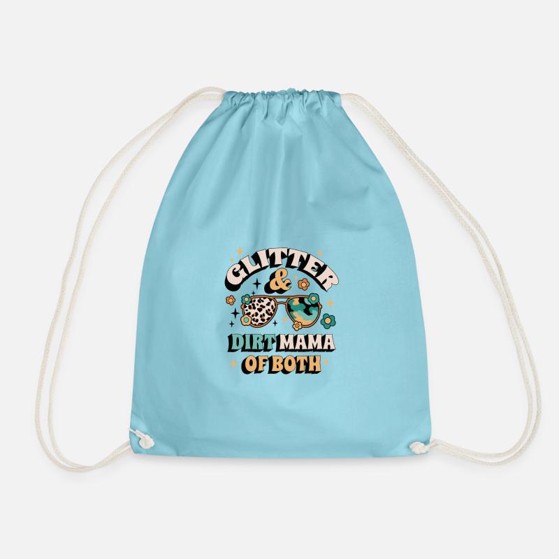 Chic Messy Mom Vibes - Drawstring Bag - aqua