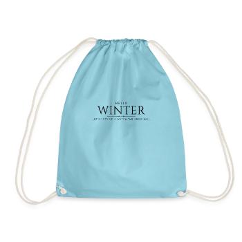 Hello Winter | Winter-Inspired Print - Drawstring Bag - aqua - Front