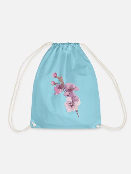 Japanische Kirschblüten Sakura Motiv sticker - Turnbeutel - Aqua