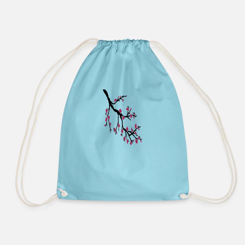 Cherry branch - Drawstring Bag - aqua
