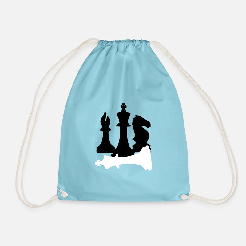 Chess, Checkmate - Drawstring Bag - aqua