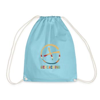 Geocaching Target Cross | Geocaching - Drawstring Bag - aqua - Front