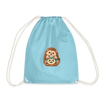 Igel formt eine Brezel - Turnbeutel - Aqua - Vorne