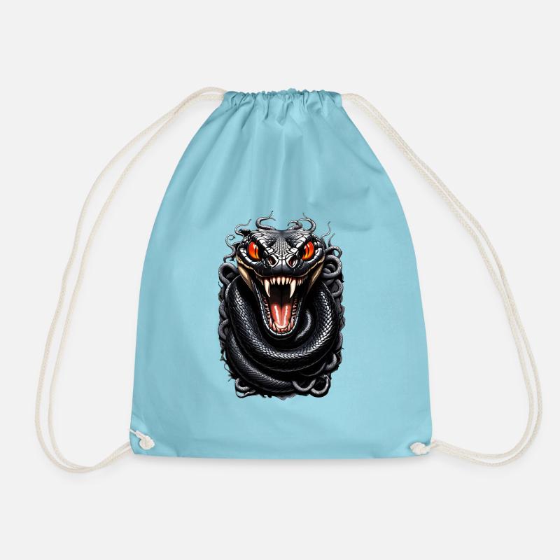 Intense Fierce Snake - Drawstring Bag - aqua