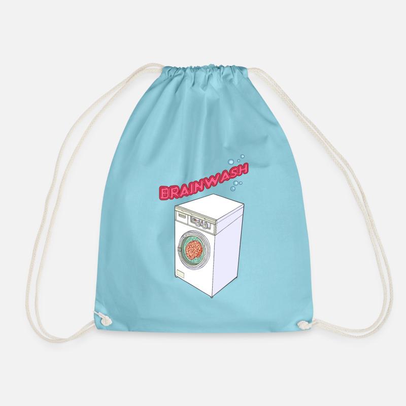 BRAINWASH - Drawstring Bag - aqua