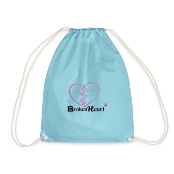 Zerbrochenes Neonherz Pink - Turnbeutel - Aqua - Vorne