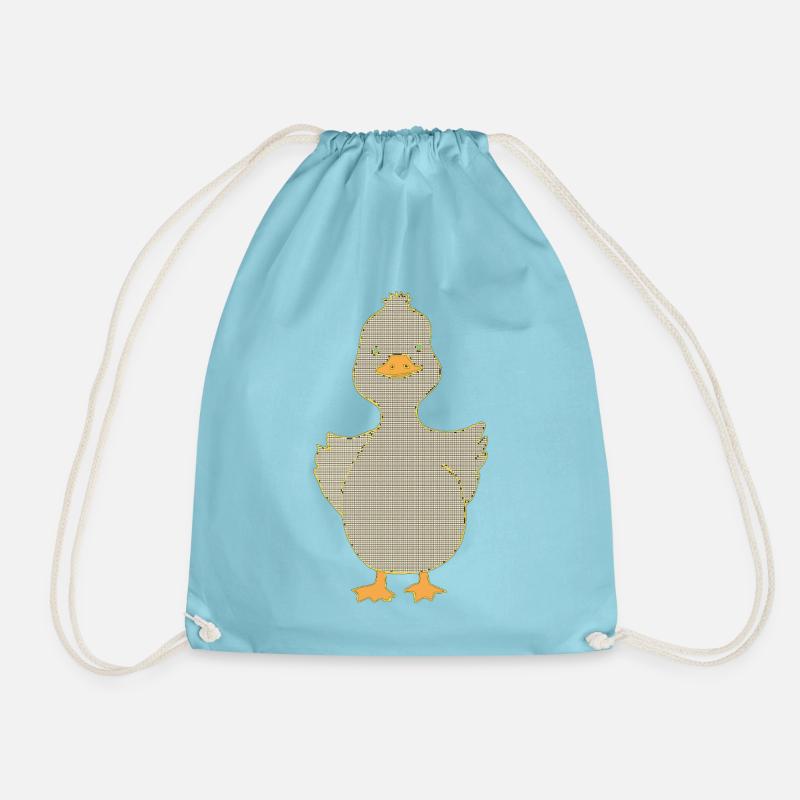 Karo-Ente mit gelbem Schnabel - Turnbeutel - Aqua
