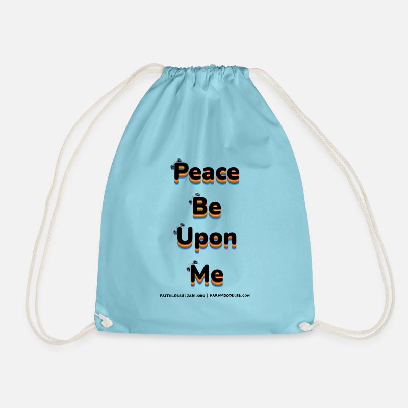 Peace Be Upon Me - Drawstring Bag - aqua