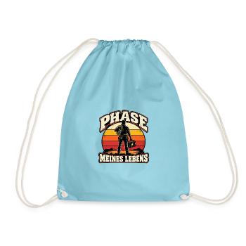 Phase meines Lebens – Elektriker Retro - Turnbeutel - Aqua - Vorne