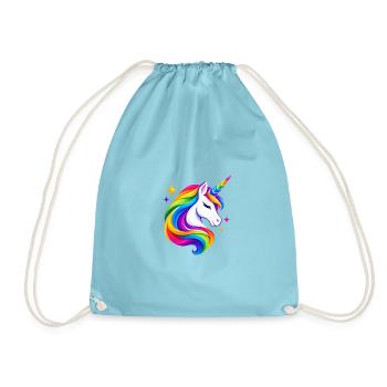 Flammendes Regenbogeneinhorn - Turnbeutel - Aqua - Vorne