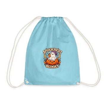 Spukschicht beendet Lustiges Cozy Halloween Design - Turnbeutel - Aqua - Vorne