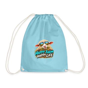 Happy Farm Happy Life: Bauernlaune - Turnbeutel - Aqua - Vorne