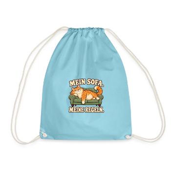 Mein Sofa, meine Regeln - Lustige Katze - Turnbeutel - Aqua - Vorne