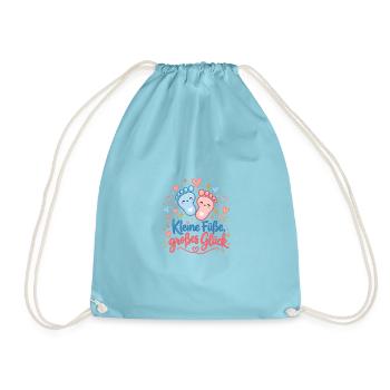 Kleine Füße, großes Glück - Turnbeutel - Aqua - Vorne