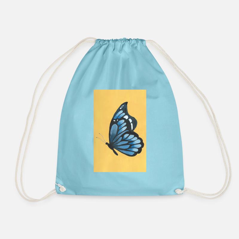 Spring Butterfly - Drawstring Bag - aqua