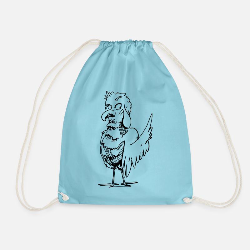 Funny cartoon bird - Drawstring Bag - aqua