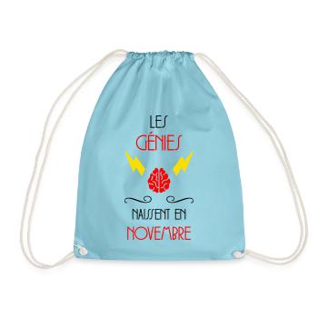 les génies naissent en Novembre - Naissance - Sac de sport léger - aqua - Devant