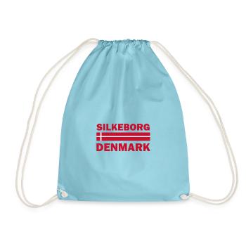 Text der Silkeborg-Dänemark-Flagge - Turnbeutel - Aqua - Vorne