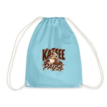 Kaffee Pause Schöne Geschenkidee für den Büro - Turnbeutel - Aqua - Vorne