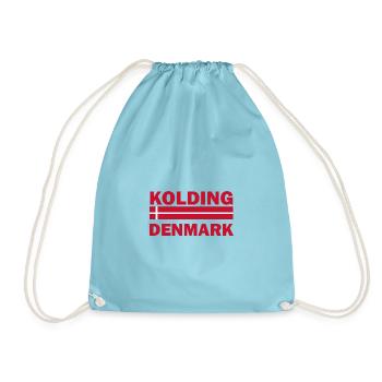 Kolding, Dänemarks Stadtflagge - Turnbeutel - Aqua - Vorne
