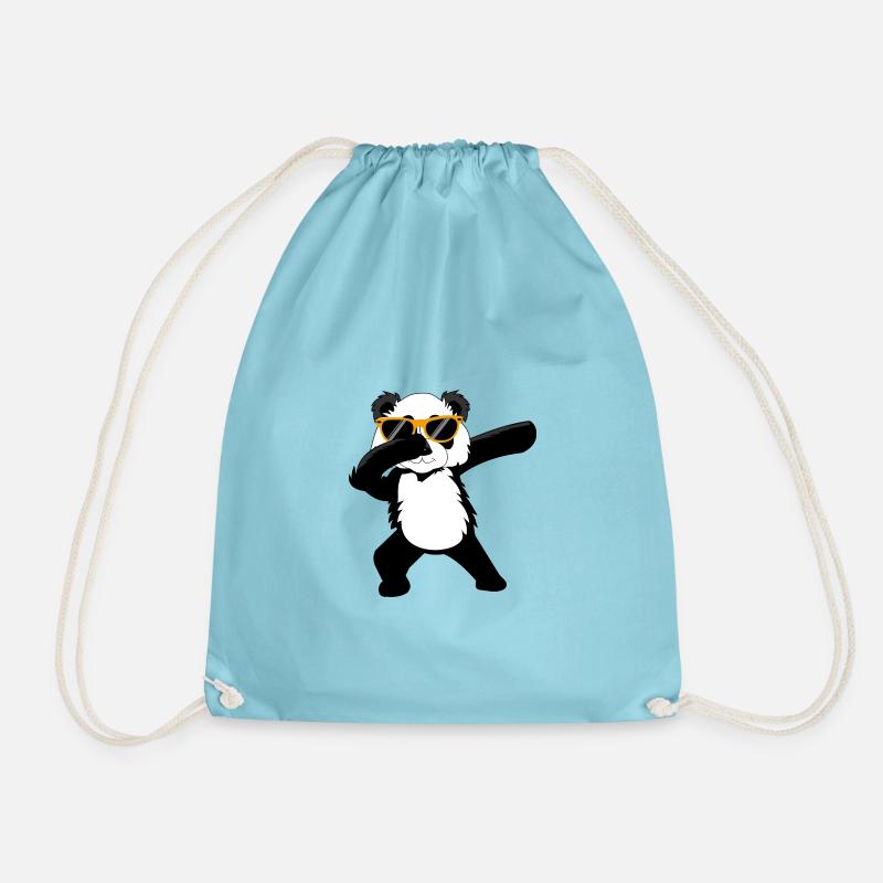 Panda Bär Dabbing Dab Tanz Geschenk - Turnbeutel - Aqua